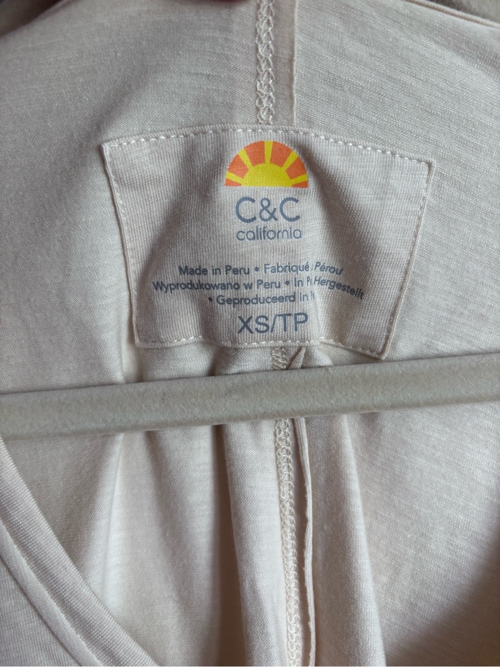 C&C California Women's V-Neck Sleeveless Tank Top — Cream XS - Picture 2 of 7